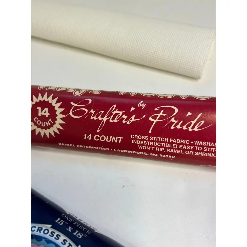 Charles Craft 14 Count Aida Cross Stitch Fabric Lot Embroidery Needlework